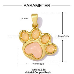 Brass with Pearl Pink Resin Pendants&nbsp;RE-OY001-08G