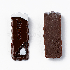 樹脂カボション  模造食品  不透明な  クッキー  ワードクッキー！  ココナッツブラウン  28x11x6mm&nbsp;LS-RESI-R429-14B