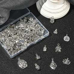 100Pcs 10 Styles Tibetan Style Zinc Alloy Charms&nbsp;TIBEP-CJ0003-08
