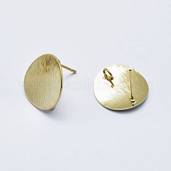 Electroplated Brass Stud Earring Findings&nbsp;KK-G331-21G-NF