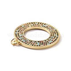 Rack Plating Brass Micro Pave Colorful Cubic Zirconia Pendants&nbsp;KK-F852-17G-03