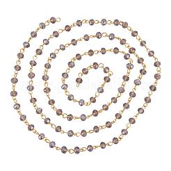 Handmade Rondelle Glass Beads Chains for Necklaces Bracelets Making&nbsp;AJEW-JB00037-05