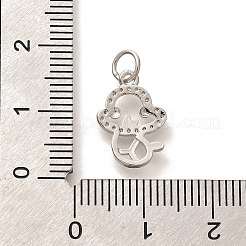 Rack Plating Brass Micro Pave Cubic Zirconia Pendants&nbsp;KK-H508-28P-09