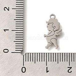 ステンレスペンダント201個  エンジェルチャーム  ステンレス鋼色  16x8x1mm  穴：1.5mm&nbsp;STAS-R136-08P