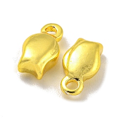 ラックメッキ真鍮チャーム  長持ちメッキ  鉛フリー＆カドミウムフリー  花  8x4x2.5mm  穴：1mm&nbsp;KKB-L075-013G-02