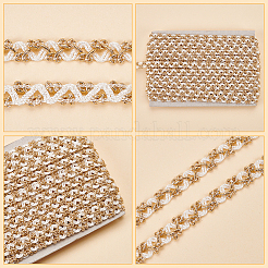 チロリアンテープ  編まれたブレスレットのネックレスの作成のため  ホワイト  1/4インチ（8mm）&nbsp;OCOR-WH0082-371A
