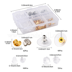 真鍮ピアスキャッチ  プラスチック製のピアスキャッチで  プラチナ·ゴールデン  4~11x4~11x2~7mm  穴：0.5~1mm&nbsp;FIND-FS0003-67