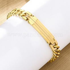 304 Stainless Steel Cuban Link Chain Bracelets for Women Men&nbsp;BJEW-R018-01G