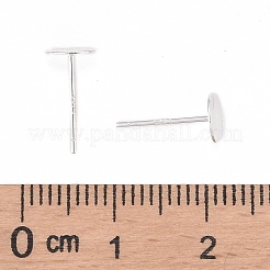 925スターリングシルバー製スタッドピアスパーツ  スタンプ925個付き  銀  11.5x6mm  ピン：0.8mm&nbsp;X-STER-T002-201S