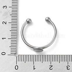 Non-Tarnish Adjustable 304 Stainless Steel Finger Rings Components&nbsp;X-STAS-K278-04A-P