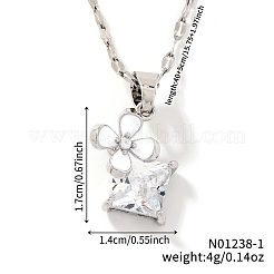 Autumn European and American Fashion Brass Pave Clear Cubic Zirconia Windmill Clover Pendant Necklaces&nbsp;VY0844-1