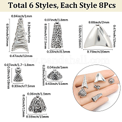 48Pcs 6 Styles Apetalous Alloy Bead Cone&nbsp;FIND-SP0003-52