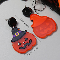 Halloween Pumpkin Alloy Dangle Stud Earrings&nbsp;XN8797-2