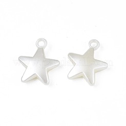 ABSプラスチックパール調ペンダント  スター  乳白色  22x19x5.5mm  穴：2.5mm  約560個/500g&nbsp;KY-T023-009