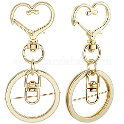 18Pcs Alloy Swivel Keychain Clasps&nbsp;KEYC-SP0001-48B-G
