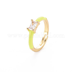Brass Enamel Cuff Rings&nbsp;RJEW-T016-23F-NF