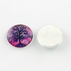 Half Round/Dome Tree Pattern Glass Flatback Cabochons for DIY Projects&nbsp;GGLA-Q037-25mm-M28