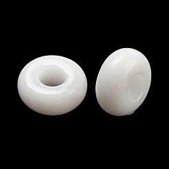 天然石ホワイトジェイドビーズ  ロンデル  10x4.5mm  穴：3.5mm&nbsp;G-Q173-03A-18
