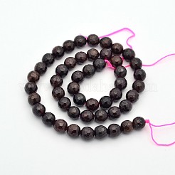 天然石ガーネットビーズ連売り  多面カット  ラウンド  8mm  穴：1mm  約44個/連  15インチ（38.5cm）&nbsp;G-E302-085-8mm