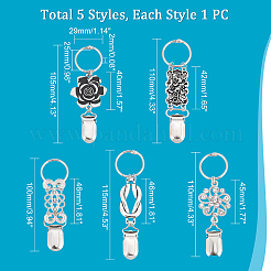 5Pcs 5 Styles Iron Retro Hat Clips&nbsp;FIND-PH0005-79