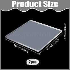 工芸品用のシリコン製再利用可能なゲル印刷プレート  正方形  180x180x7.5mm&nbsp;DIY-WH0816-134B