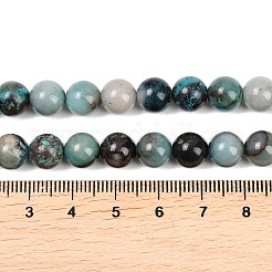 天然石クリソコラビーズ連売り  ラウンド  8.5mm  穴：0.8mm  約48個/連  15.55''（39.5センチメートル）&nbsp;G-K405-B01-8mm