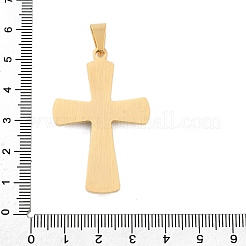 304ステンレスペンダント  ワードイエスと交差  真空めっき  レーザー切断  ゴールドカラー  47x29.5x4mm  穴：4.5x8mm&nbsp;STAS-G346-48G