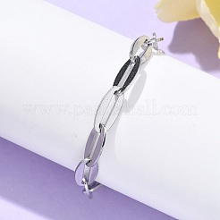 女性用304ステンレススチールアズキチェーンブレスレット  ステンレス鋼色  6-7/8インチ（17.5cm）&nbsp;BJEW-U038-01P