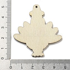 ウッドペンダント  感謝祭のテーマ  レッド  鳥  49.5x45x3mm  穴：2mm&nbsp;WOOD-M012-01J