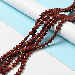 天然石レッドジャスパービーズ連売り  ハート  8~8.5x8~9x5mm  穴：1mm  約50~51個/連  15.55~15.75''（39.5~40センチメートル）&nbsp;G-B022-07A