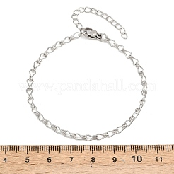 201 Stainless Steel Bulb Link Chains Chain Bracelets for Women&nbsp;BJEW-G767-01B-P