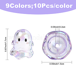 10Pcs Transparent Acrylic Bead Caps&nbsp;TACR-YW0003-23A
