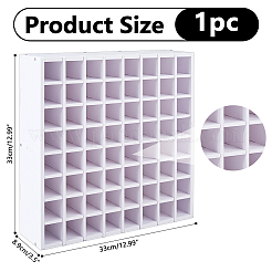 64 グリッド PVC 顔料ホルダー ディスプレイ ラック  長方形  ホワイト  33x8.9x33cm&nbsp;AJEW-WH0348-711