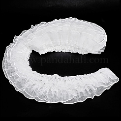 5 Yards Polyester Pleated Flower Lace Trim&nbsp;OCOR-GF0003-89A