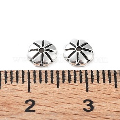 925スターリングシルバービーズキャップ  花  アンティークシルバー  5.5x1.5mm  穴：0.8mm&nbsp;STER-A041-04AS