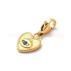 Heart 304 Stainless Steel Rhinestone Pendant Decorations&nbsp;STAS-I331-14G-A