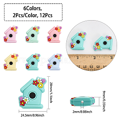 12Pcs 6 Colors Silicone Beads&nbsp;SIL-CA0002-45