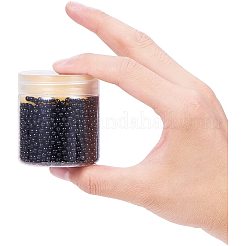 環境に優しい染めガラスパールラウンドビーズ  ブラック  3mm  穴：0.7~1.1mm  約2000個/箱&nbsp;HY-PH0001-3mm-RB080