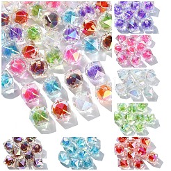 10Pcs Two Tone UV Plating Rainbow Iridescent Acrylic Beads&nbsp;TACR-YW0002-33G