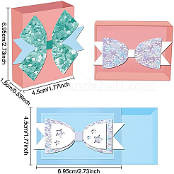 4個4スタイル炭素鋼カッティングダイステンシル  DIYスクラップブッキング用  フォトアルバム  装飾的なエンボス紙カード  ステンレス鋼色  ちょう結び付きマッチ箱  混合模様  55~117x98~143x0.8mm  1個/スタイル&nbsp;DIY-WH0309-810