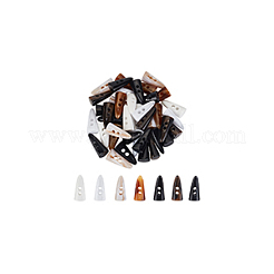 42本7色レジンボタン  ホーン  2穴  ミックスカラー  31x14x12mm  穴：4mm  6個/カラー&nbsp;BUTT-GA0001-23