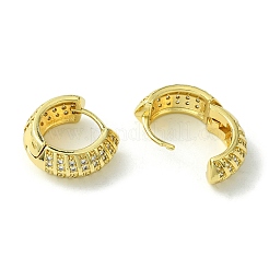 Brass with Cubic Zirconia Hoop Earrings&nbsp;EJEW-K267-09G
