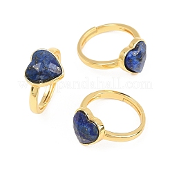 Natural Lapis Lazuli Finger Rings with Brass Findings&nbsp;G-H353-03G-02