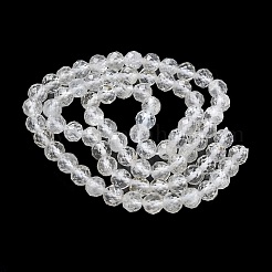 ナチュラルホワイトトパーズビーズ連売り  多面カット  ラウンド  5~5.5mm  穴：0.8mm  約76個/連  15.47''（39.3センチメートル）&nbsp;G-L651-C15-5mm