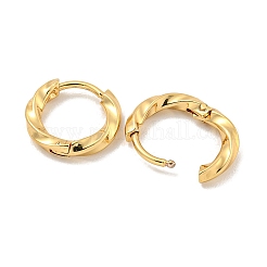 202 ステンレススチールツイストハギーフープピアス  女性用304ステンレスピン付き  ゴールドカラー  12.5x2.5mm&nbsp;EJEW-H003-06G