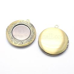 Brass Locket Pendants&nbsp;KK-F717-36AB-NR