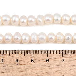天然養殖淡水パールビーズ連売り  ロンデル  グレード5 A  フローラルホワイト  7~8mm  穴：0.2mm  約65~67個/連  14.96''（38センチメートル）&nbsp;PA-CBAFEE8-17I