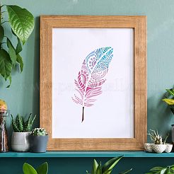 プラスチック再利用可能な描画絵画ステンシル テンプレート セット  布地 キャンバス タイル 床 家具 木材 塗装用  羽の模様  29.7x21cm  9個/セット&nbsp;DIY-WH0172-311
