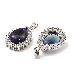 Natural & Synthetic Mixed Gemstone & Rhinestone Pendants&nbsp;G-K338-31P
