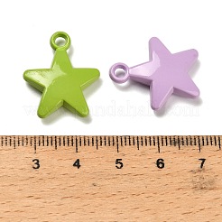 ベーキングペイントアクリルパーツ  スター  ミックスカラー  22x19x5mm  穴：2.5mm&nbsp;OACR-H059-04